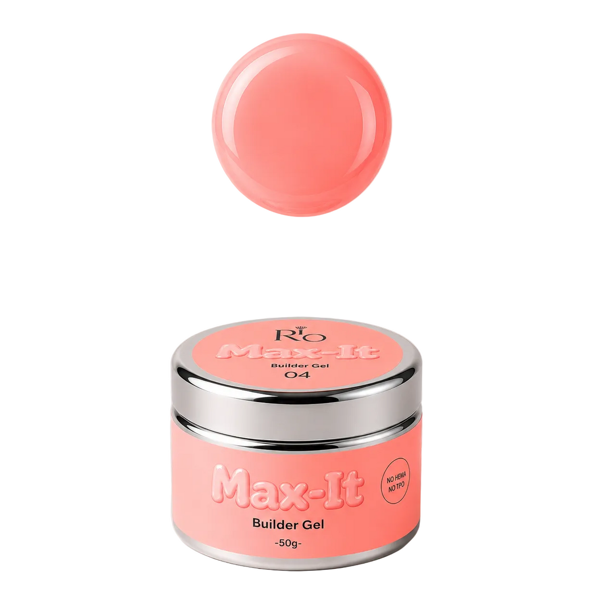 MAX-IT Builder Gel מבית RIO | ג׳ל בנייה מקצועי 50 גרם – גוון 04 | ללא HEMA וללא TPO
