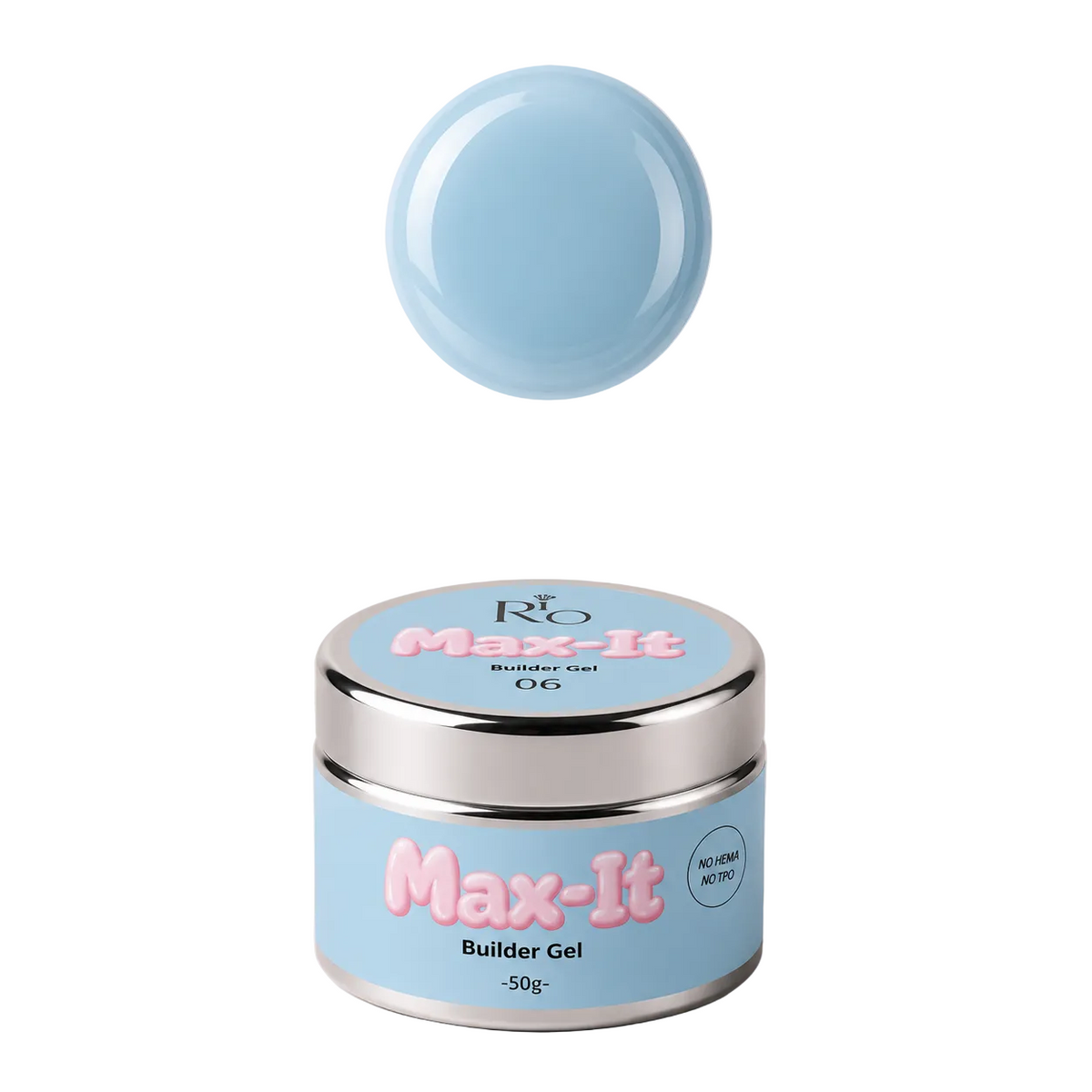 MAX-IT Builder Gel מבית RIO | ג׳ל בנייה מקצועי 50 גרם – גוון 06 | ללא HEMA וללא TPO