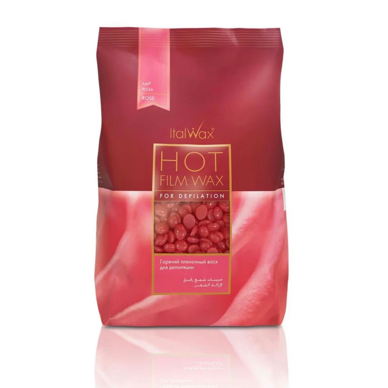 שעוות פילם ורדים שקופה בפתיתים 1000 גרם של ItalWax – אריזת המוצר