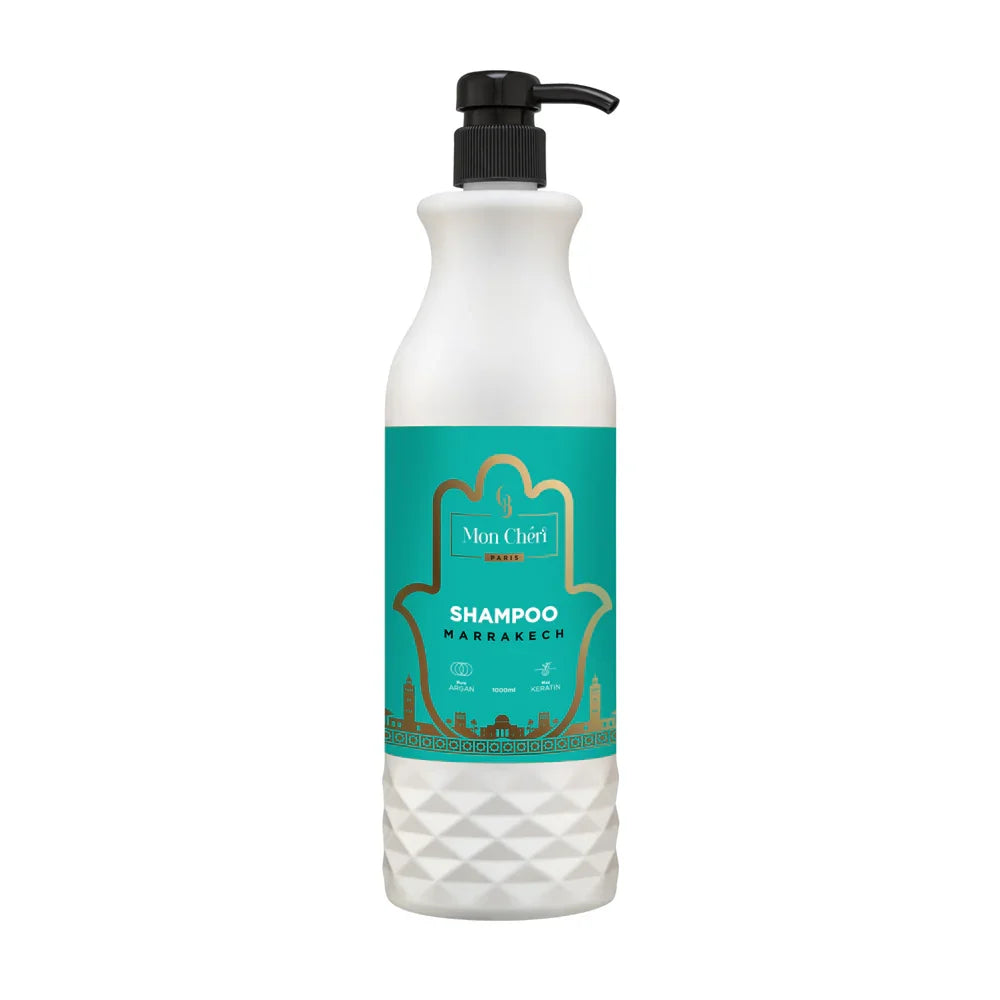 שמפו מסדרת מראקש לשיקום השיער אינטנסיבי מכיל שמן ארגן טהור ומקס קרטין אורגני - מון שרי, יופילי