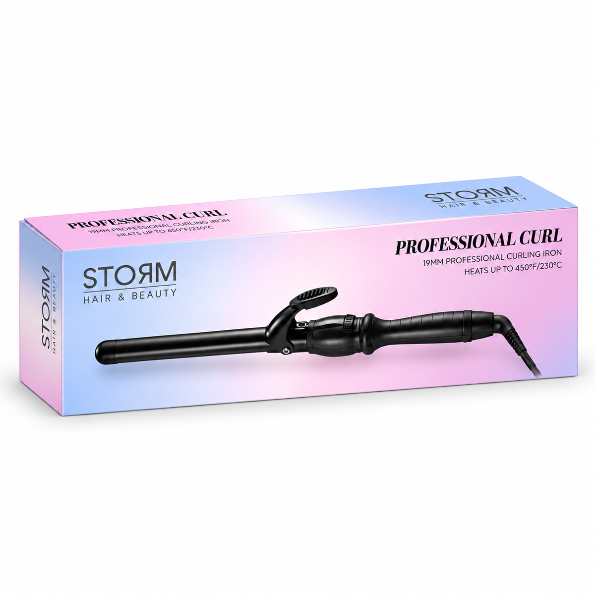 מסלסל שיער STORM Professional Curl בקוטר 19 מ״מ – הדמיית אריזה