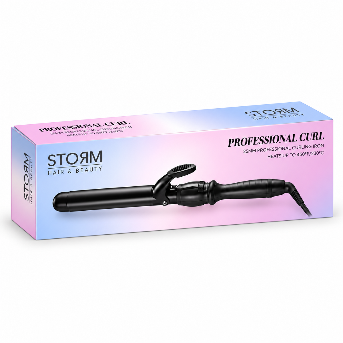 מסלסל שיער STORM Professional Curl בקוטר 25 מ״מ – הדמיית אריזה