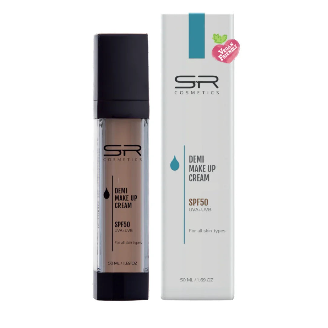 קרם לחות בגוון דמי מייקאפ SPF 50 ‏50 מ״ל | SR Cosmetics – תמונת אריזת המוצר