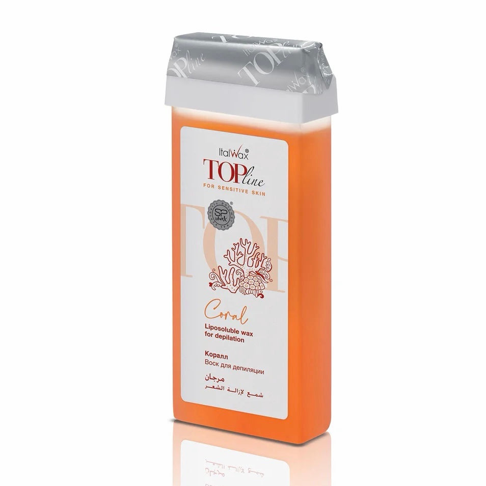 שעוות רול-און Top Line כתום קורל להסרת שיער של ItalWax – מחסנית המוצר