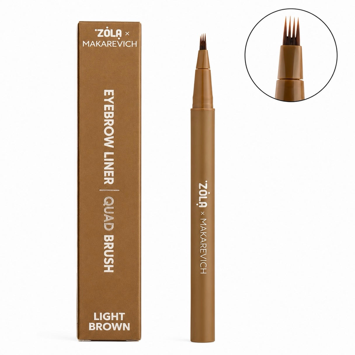 ZOLA Four-Tip Fine Brow Hair Pen - Light Brown by ZOLA