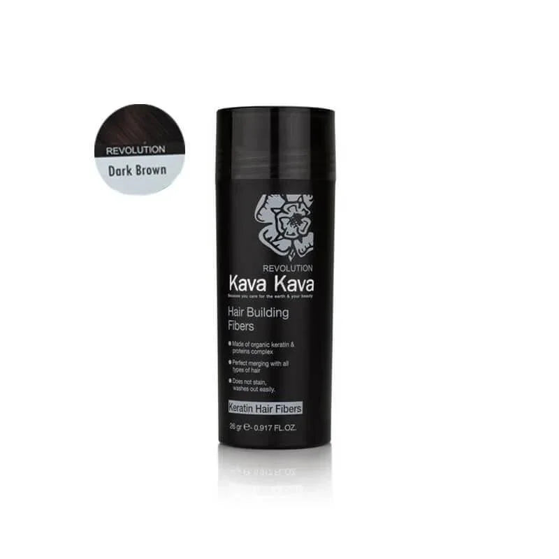 סיבי שיער קרטין בגוון חום כהה 26 גרם | Kava Kava